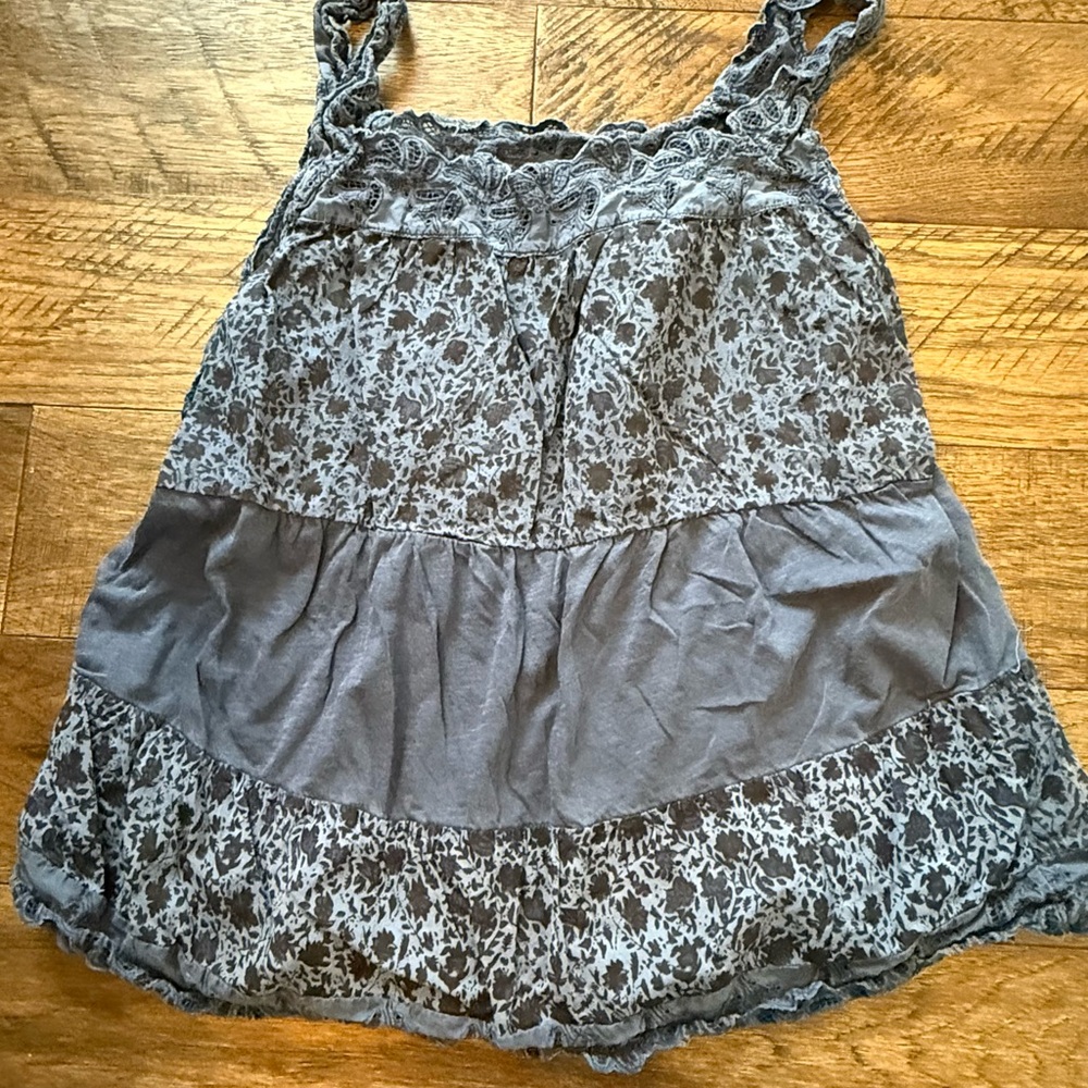 Lucky Brand Blue Floral Lace Tank Top
